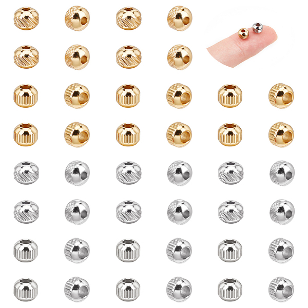 PandaHall Unicraftale 60Pcs 4 Style 201 & 304 Stainless Steel Beads, Round, Golden & Stainless Steel Color, 6x5mm, Hole: 1.5mm, 15pcs/style...
PandaHall Unicraftale 60Pcs 4 Style 201 & 304 Stainless Steel Beads, Round, Golden & Stainless Steel Color, 6x5mm, Hole: 1.5mm, 15pcs/style...