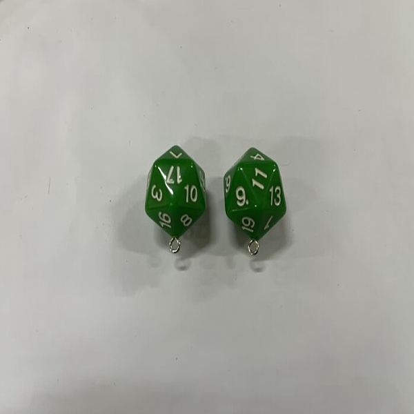 PandaHall Opaque Resin Polyhedral Dice Pendants, 20 Sided Dice Charm, with Platinum Tone Iron Loops, Pale Green, 27x20x20mm, Hole: 2mm...
PandaHall Opaque Resin Polyhedral Dice Pendants, 20 Sided Dice Charm, with Platinum Tone Iron Loops, Pale Green, 27x20x20mm, Hole: 2mm...