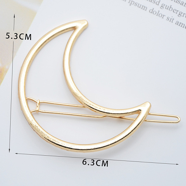 PandaHall Alloy Geometric Hair Barrettes, Frog Buckle Hairpin for Women, Girls, Moon, Golden, 63x53mm Alloy
PandaHall Alloy Geometric Hair Barrettes, Frog Buckle Hairpin for Women, Girls, Moon, Golden, 63x53mm Alloy