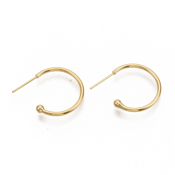 PandaHall Brass Stud Earrings, Half Hoop Earrings, Nickel Free, Real 18K Gold Plated, 20.5x20.5x3mm, Pin: 0.8mm Brass Letter
PandaHall Brass Stud Earrings, Half Hoop Earrings, Nickel Free, Real 18K Gold Plated, 20.5x20.5x3mm, Pin: 0.8mm Brass Letter