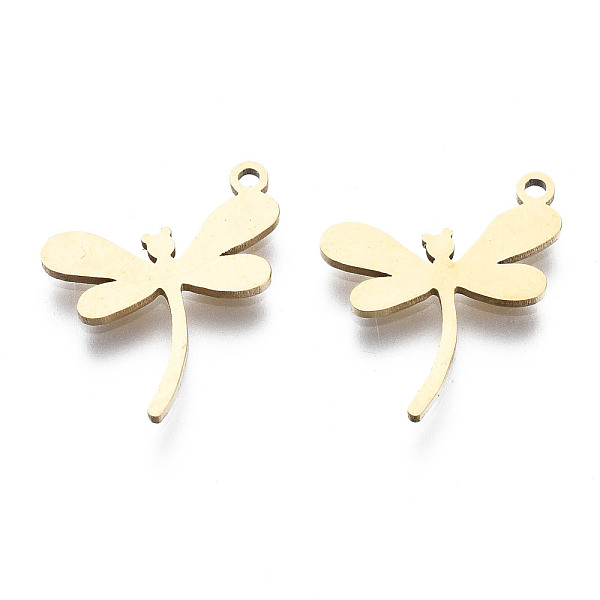 PandaHall 201 Stainless Steel Charms, Laser Cut, Dragonfly, Golden, 12.5x13.5x1mm, Hole: 1.4mm 201 Stainless Steel Dragonfly
PandaHall 201 Stainless Steel Charms, Laser Cut, Dragonfly, Golden, 12.5x13.5x1mm, Hole: 1.4mm 201 Stainless Steel Dragonfly