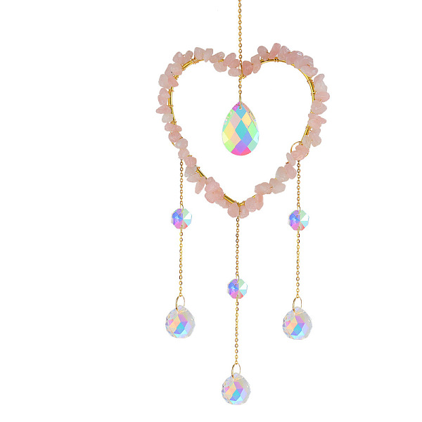 PandaHall Iron Big Pendant Decorations, Natural Rose Quartz Heart Hanging Sun Catchers, with Brass Findings and Glass, for Garden, Wedding...
PandaHall Iron Big Pendant Decorations, Natural Rose Quartz Heart Hanging Sun Catchers, with Brass Findings and Glass, for Garden, Wedding...