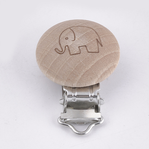 PandaHall Beech Wood Baby Pacifier Holder Clips, with Iron Clips, Flat Round with Elephant, Platinum, BurlyWood, 45x30x18mm, Hole: 3.5x6mm..., Orange
PandaHall Beech Wood Baby Pacifier Holder Clips, with Iron Clips, Flat Round with Elephant, Platinum, BurlyWood, 45x30x18mm, Hole: 3.5x6mm..., Orange