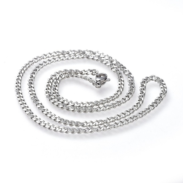 PandaHall 201 Stainless Steel Curb Chain Necklace, with Lobster Claw Clasps, Stainless Steel Color, 19.6 inch(50cm), 3mm 201 Stainless Steel
PandaHall 201 Stainless Steel Curb Chain Necklace, with Lobster Claw Clasps, Stainless Steel Color, 19.6 inch(50cm), 3mm 201 Stainless Steel