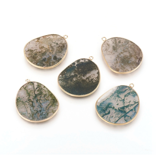 PandaHall Natural Moss Agate Pendants, with Brass Findings, Golden, 33.5~34x27x2mm, Hole: 1.5mm Moss Agate Others
PandaHall Natural Moss Agate Pendants, with Brass Findings, Golden, 33.5~34x27x2mm, Hole: 1.5mm Moss Agate Others