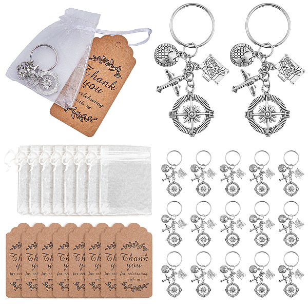 PandaHall DICOSMETIC 18Sets Airplane Earth Compass Keychain Nautical Keychain Tibetan Style Alloy Keychain with Paper Card Organza Bags for...
PandaHall DICOSMETIC 18Sets Airplane Earth Compass Keychain Nautical Keychain Tibetan Style Alloy Keychain with Paper Card Organza Bags for...