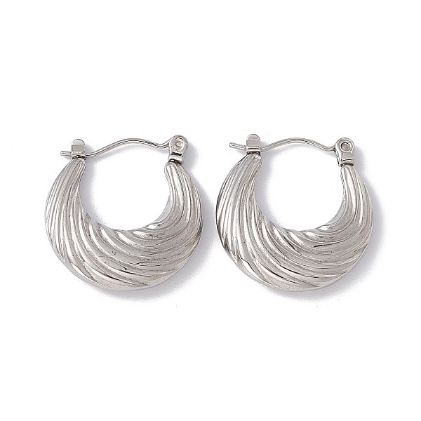 PandaHall 304 Stainless Steel Croissant Hoop Earrings for Women, Stainless Steel Color, 20.5x20x3.5mm, Pin: 0.6mm 304 Stainless Steel Ring
PandaHall 304 Stainless Steel Croissant Hoop Earrings for Women, Stainless Steel Color, 20.5x20x3.5mm, Pin: 0.6mm 304 Stainless Steel Ring