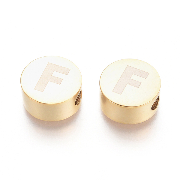 PandaHall 304 Stainless Steel Beads, Flat Round with Letter, Letter.F, 10x4.5mm, Hole: 2mm 304 Stainless Steel Letter F
PandaHall 304 Stainless Steel Beads, Flat Round with Letter, Letter.F, 10x4.5mm, Hole: 2mm 304 Stainless Steel Letter F