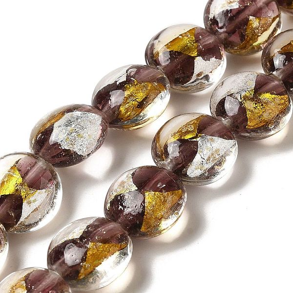 PandaHall Handmade Gold Sand and Silver Sand Lampwork Flat Round Beads, Rosy Brown, 14~14.5x8.5~9mm, Hole: 1.6~1.8mm Gold & Silver Foil Flat...
PandaHall Handmade Gold Sand and Silver Sand Lampwork Flat Round Beads, Rosy Brown, 14~14.5x8.5~9mm, Hole: 1.6~1.8mm Gold & Silver Foil Flat...