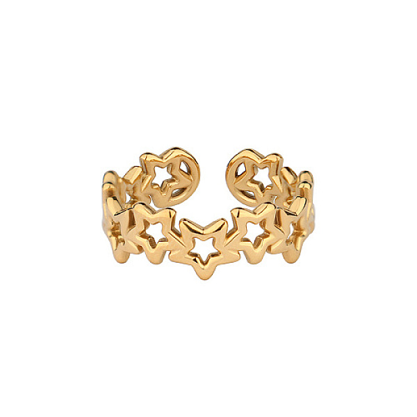 PandaHall Golden Stainless Steel Open Cuff Rings, Star, Wide: 7mm Stainless Steel Star
PandaHall Golden Stainless Steel Open Cuff Rings, Star, Wide: 7mm Stainless Steel Star