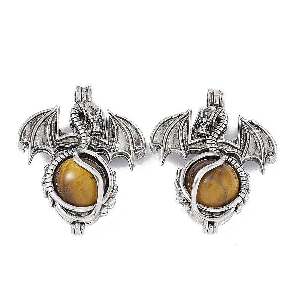 PandaHall Natural Tiger Eye Pendants, Dragon Charms, with Rack Plating Antique Silver Plated Brass Findings, Cadmium Free & Lead Free...
PandaHall Natural Tiger Eye Pendants, Dragon Charms, with Rack Plating Antique Silver Plated Brass Findings, Cadmium Free & Lead Free...