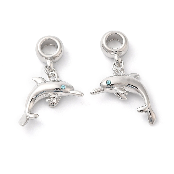 PandaHall Rack Plating Alloy Aquamarine Rhinestone European Dangle Charms, Large Hole Charm, Dolphin, Platinum, 31mm, Hole: 4.5mm, Dolphin..., Cyan
PandaHall Rack Plating Alloy Aquamarine Rhinestone European Dangle Charms, Large Hole Charm, Dolphin, Platinum, 31mm, Hole: 4.5mm, Dolphin..., Cyan