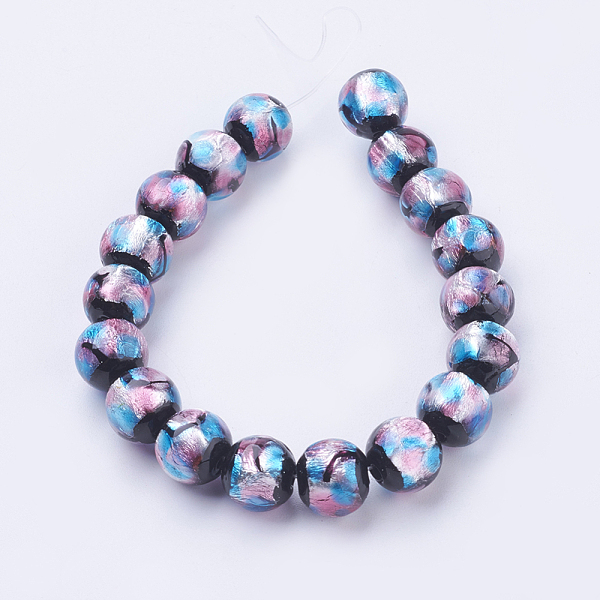 PandaHall Handmade Silver Foil Glass Lampwork Beads Strands, Round, Colorful, 10~11mm, Hole: 2mm, about 18pcs/strand, 7.08 inch(18cm) Foil...
PandaHall Handmade Silver Foil Glass Lampwork Beads Strands, Round, Colorful, 10~11mm, Hole: 2mm, about 18pcs/strand, 7.08 inch(18cm) Foil...