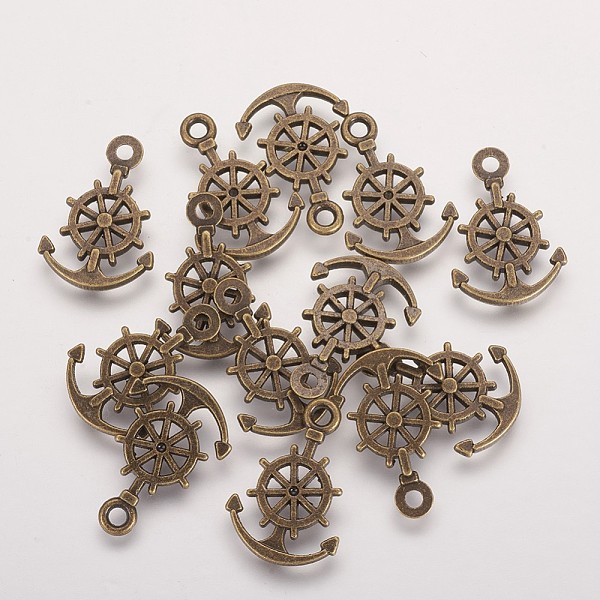 PandaHall Tibetan Style Alloy Anchor with Helm Pendants, Cadmium Free & Nickel Free & Lead Free, Antique Bronze, 20.5x14x2mm, Hole: 2mm...
PandaHall Tibetan Style Alloy Anchor with Helm Pendants, Cadmium Free & Nickel Free & Lead Free, Antique Bronze, 20.5x14x2mm, Hole: 2mm...