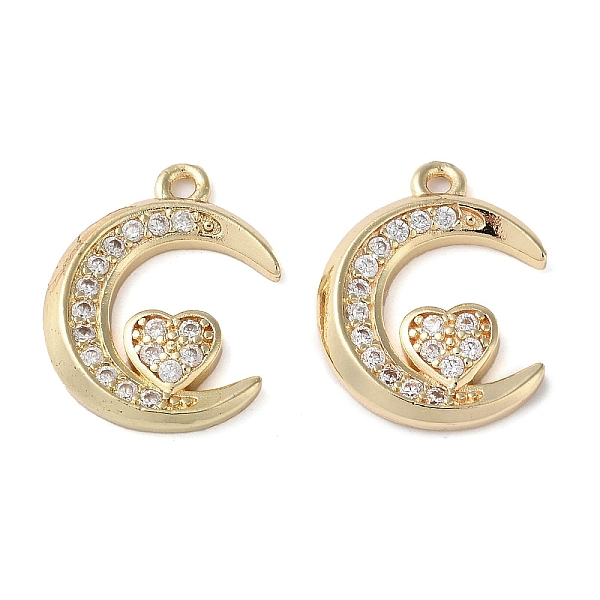 PandaHall Rack Plating Brass with Cubic Zirconia Pendants, Lead Free & Cadmium Free, Long-Lasting Plated, Moon with Heart Charm, Golden..., Clear
PandaHall Rack Plating Brass with Cubic Zirconia Pendants, Lead Free & Cadmium Free, Long-Lasting Plated, Moon with Heart Charm, Golden..., Clear