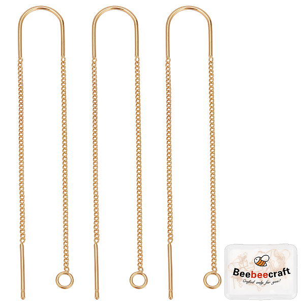 PandaHall Beebeecraft 10Pcs/Box 18K Gold Plated Ear Threads 103mm Long String Earring Threader Pull Through Threaded Long Chain Drop Tassel...
PandaHall Beebeecraft 10Pcs/Box 18K Gold Plated Ear Threads 103mm Long String Earring Threader Pull Through Threaded Long Chain Drop Tassel...