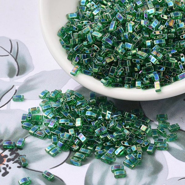 PandaHall MIYUKI Half TILA Beads, Japanese Seed Beads, 2 Hole, (HTL179) Transparent Green AB, 5x2.3x1.9mm, Hole: 0.8mm, about 250pcs/10g...
PandaHall MIYUKI Half TILA Beads, Japanese Seed Beads, 2 Hole, (HTL179) Transparent Green AB, 5x2.3x1.9mm, Hole: 0.8mm, about 250pcs/10g...