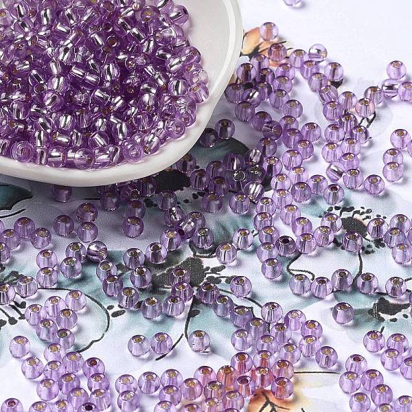 PandaHall Glass Seed Beads, Silver Lined, Round Hole, Round, Dark Orchid, 4x3mm, Hole: 1.2mm, 6429pcs/pound Glass
PandaHall Glass Seed Beads, Silver Lined, Round Hole, Round, Dark Orchid, 4x3mm, Hole: 1.2mm, 6429pcs/pound Glass