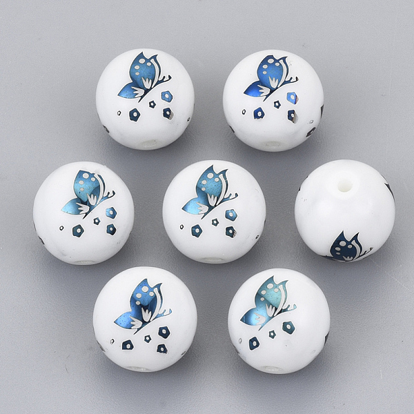 PandaHall Electroplate Glass Beads, Round with Butterfly Pattern, Blue Plated, 10mm, Hole: 1.2mm Glass Butterfly
PandaHall Electroplate Glass Beads, Round with Butterfly Pattern, Blue Plated, 10mm, Hole: 1.2mm Glass Butterfly