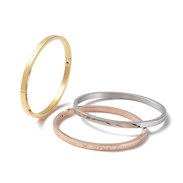 PandaHall 3Pcs 3 Color 304 Stainless Steel Grooved Bangles Set, Heart with Word Forever Love, Mixed Color, 2x2-3/8 inch(50x59mm), 1Pc/color...
PandaHall 3Pcs 3 Color 304 Stainless Steel Grooved Bangles Set, Heart with Word Forever Love, Mixed Color, 2x2-3/8 inch(50x59mm), 1Pc/color...