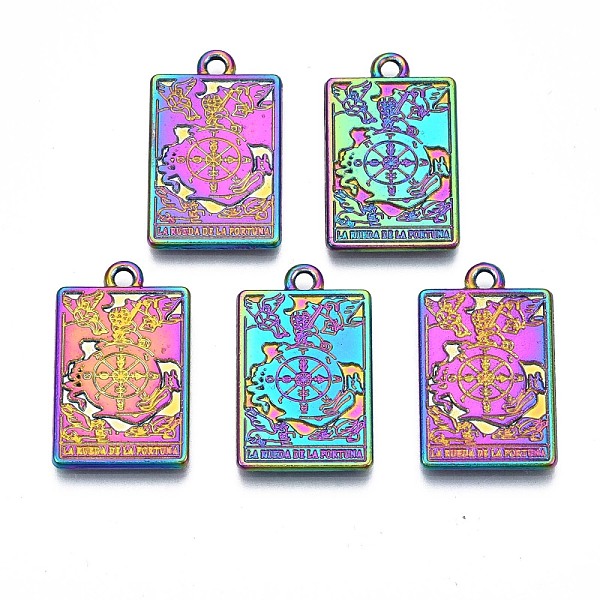 PandaHall Rack Plating Alloy Pendants, Cadmium Free & Nickel Free & Lead Free, Rainbow Color, Tarot Charms, The Wheel of Fortune X...
PandaHall Rack Plating Alloy Pendants, Cadmium Free & Nickel Free & Lead Free, Rainbow Color, Tarot Charms, The Wheel of Fortune X...