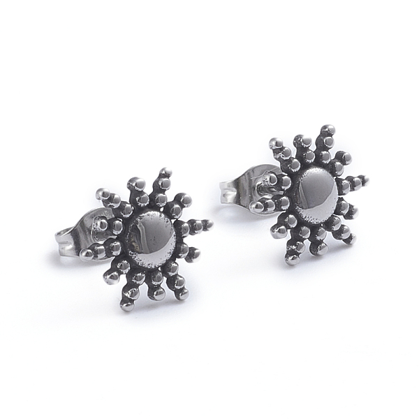 PandaHall Retro 304 Stainless Steel Stud Earrings, with Ear Nuts, Sun, Antique Silver, 12.5x11mm, Pin: 0.7mm 304 Stainless Steel Sun
PandaHall Retro 304 Stainless Steel Stud Earrings, with Ear Nuts, Sun, Antique Silver, 12.5x11mm, Pin: 0.7mm 304 Stainless Steel Sun