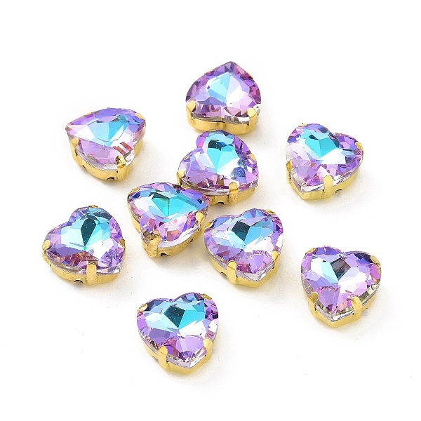 PandaHall Heart Sew on Rhinestone, Faceted Glass Rhinestone, Multi-Strand Links, with Golden Tone Brass Rhinestone Settings, Vitrail Light..., Purple
PandaHall Heart Sew on Rhinestone, Faceted Glass Rhinestone, Multi-Strand Links, with Golden Tone Brass Rhinestone Settings, Vitrail Light..., Purple