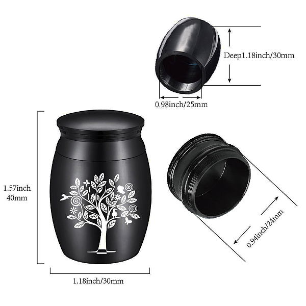 PandaHall CREATCABIN Alloy Cremation Urn Kit, with Disposable Flatware Spoons, Silver Polishing Cloth, Velvet Packing Pouches, Tree Pattern..., Black
PandaHall CREATCABIN Alloy Cremation Urn Kit, with Disposable Flatware Spoons, Silver Polishing Cloth, Velvet Packing Pouches, Tree Pattern..., Black