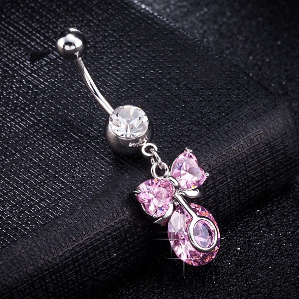 PandaHall Brass Cubic Zirconia Navel Ring, Belly Rings, with 304 Stainless Steel Bar, Cadmium Free & Lead Free, Bowknot, Lilac, 42mm, Bar..., Purple
PandaHall Brass Cubic Zirconia Navel Ring, Belly Rings, with 304 Stainless Steel Bar, Cadmium Free & Lead Free, Bowknot, Lilac, 42mm, Bar..., Purple