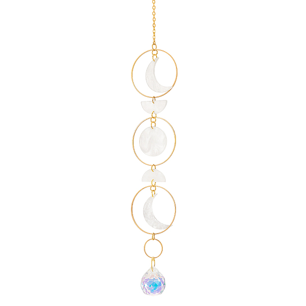 PandaHall Plastic Pendants Decorations, with Brass & Iron Finding, Crystal Glass Drop Ball, Moon and Sun, Seashell Color, 432mm Plastic...
PandaHall Plastic Pendants Decorations, with Brass & Iron Finding, Crystal Glass Drop Ball, Moon and Sun, Seashell Color, 432mm Plastic...