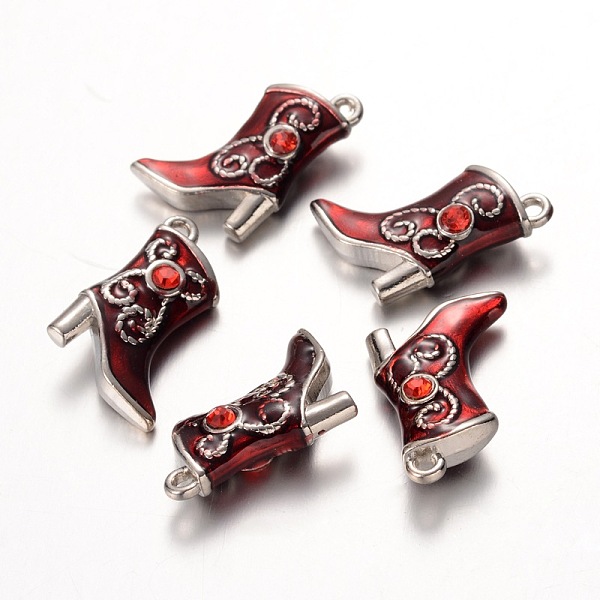 PandaHall Alloy Enamel Pendants, Cadmium Free & Lead Free, with Rhinestones, Platinum Color, Boot, Dark Red, about 16mm wide, 21mm long...
PandaHall Alloy Enamel Pendants, Cadmium Free & Lead Free, with Rhinestones, Platinum Color, Boot, Dark Red, about 16mm wide, 21mm long...