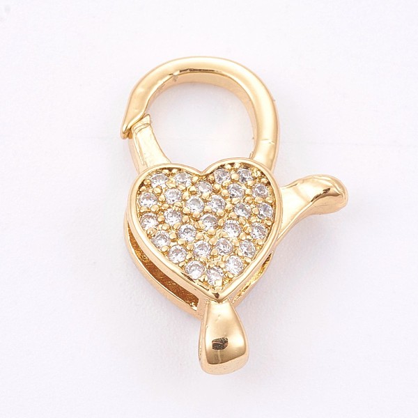 PandaHall Brass Micro Pave Cubic Zirconia Lobster Claw Clasps, Long-Lasting Plated, Golden, 20x13x5mm, Hole: 2x2.5mm Brass+Cubic Zirconia..., Clear
PandaHall Brass Micro Pave Cubic Zirconia Lobster Claw Clasps, Long-Lasting Plated, Golden, 20x13x5mm, Hole: 2x2.5mm Brass+Cubic Zirconia..., Clear