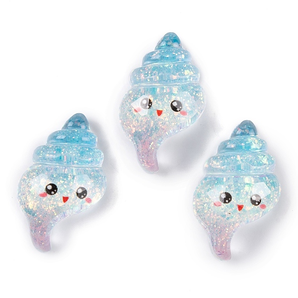 PandaHall Transparent Epoxy Resin Decoden Cabochons, Glitter Sea Animals, Shell Shape, 24x13x8mm Epoxy Resin Shell Shape 
PandaHall Transparent Epoxy Resin Decoden Cabochons, Glitter Sea Animals, Shell Shape, 24x13x8mm Epoxy Resin Shell Shape