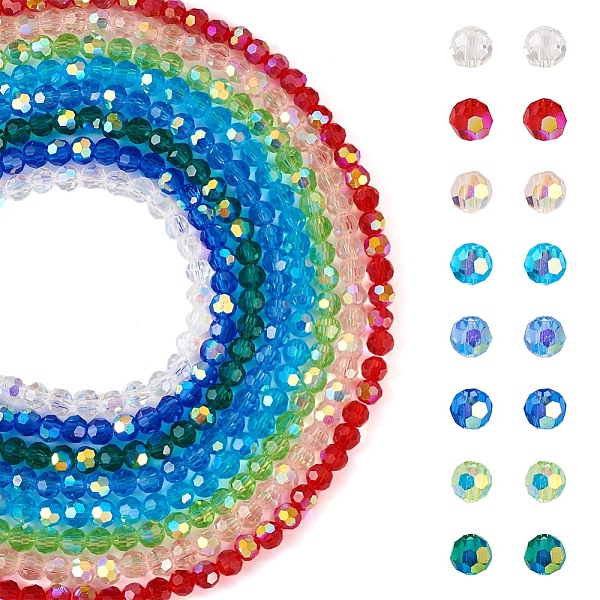 PandaHall 8 Strands 8 Colors Transparent Electroplate Glass Beads Strands, Faceted, Half AB Color Plated, Round, Mixed Color, 4x4mm, Hole..., Multicolor
PandaHall 8 Strands 8 Colors Transparent Electroplate Glass Beads Strands, Faceted, Half AB Color Plated, Round, Mixed Color, 4x4mm, Hole..., Multicolor