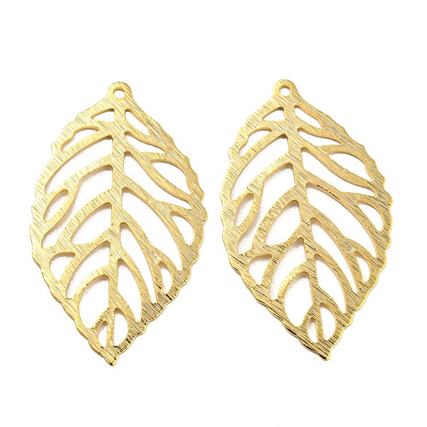 PandaHall Eco-friendly Brass Pendants, Cadmium Free & Lead Free, Hollow, Leaf Charm, Real 24K Gold Plated, 27x16x0.5mm, Hole: 1mm Brass Leaf
PandaHall Eco-friendly Brass Pendants, Cadmium Free & Lead Free, Hollow, Leaf Charm, Real 24K Gold Plated, 27x16x0.5mm, Hole: 1mm Brass Leaf