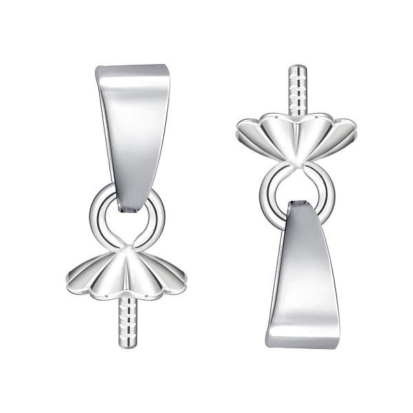 PandaHall Rhodium Plated Sterling Silver Bails, for Half Drilled Beads, Platinum, 5.5x4mm, Hole: 3mm, Pin: 0.5mm Sterling Silver
PandaHall Rhodium Plated Sterling Silver Bails, for Half Drilled Beads, Platinum, 5.5x4mm, Hole: 3mm, Pin: 0.5mm Sterling Silver