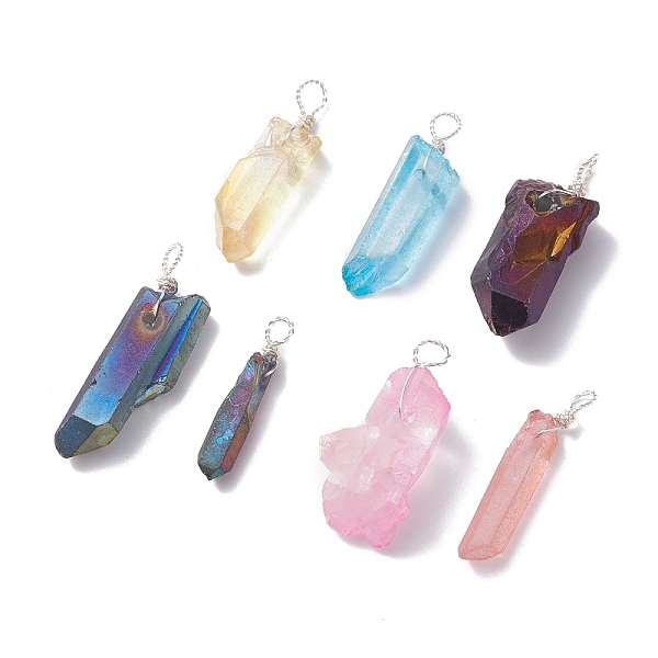 PandaHall Electroplated Natural Quartz Pendants, with Silver Tone Copper Wire Wrapped, Nuggets, Mixed Color, 25~35x4~12x4.5~16mm, Hole..., Multicolor
PandaHall Electroplated Natural Quartz Pendants, with Silver Tone Copper Wire Wrapped, Nuggets, Mixed Color, 25~35x4~12x4.5~16mm, Hole..., Multicolor