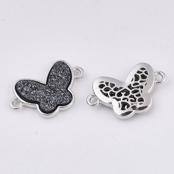 PandaHall Alloy Links connectors, with Glitter Powder, Butterfly, Platinum, Black, 13x21.5x3.5mm, Hole: 1.5mm Alloy Butterfly Black
PandaHall Alloy Links connectors, with Glitter Powder, Butterfly, Platinum, Black, 13x21.5x3.5mm, Hole: 1.5mm Alloy Butterfly Black