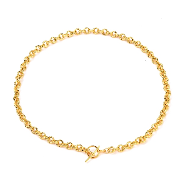 PandaHall Aluminium Cable Chain Necklaces, with Alloy Toggle Clasps, Textured, Golden, 17.71 inch(45cm) Aluminum
PandaHall Aluminium Cable Chain Necklaces, with Alloy Toggle Clasps, Textured, Golden, 17.71 inch(45cm) Aluminum