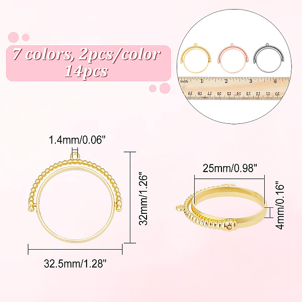 PandaHall CHGCRAFT 14Pcs 7 Colors Zinc Alloy Open Back Bezel Pendants, Rotatable Pendants, for DIY UV Resin, Epoxy Resin, Pressed Flower...
PandaHall CHGCRAFT 14Pcs 7 Colors Zinc Alloy Open Back Bezel Pendants, Rotatable Pendants, for DIY UV Resin, Epoxy Resin, Pressed Flower...