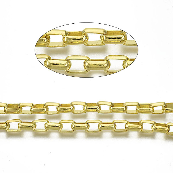PandaHall Unwelded Iron Box Chains, Venetian Chains, with Spool, Golden, 11.7x7.5x3.6mm, about 32.8 Feet(10m)/roll Iron
PandaHall Unwelded Iron Box Chains, Venetian Chains, with Spool, Golden, 11.7x7.5x3.6mm, about 32.8 Feet(10m)/roll Iron