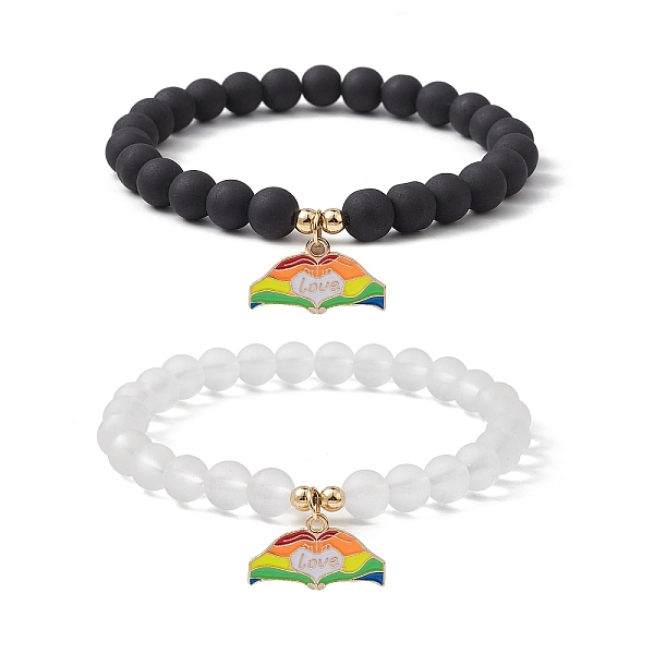 PandaHall 2Pcs 2 Style Synthetic Hematite & Glass Round Beaded Stretch Bracelets Set, Pride Rainbow Flag Alloy Enamel Charms Stackable...
PandaHall 2Pcs 2 Style Synthetic Hematite & Glass Round Beaded Stretch Bracelets Set, Pride Rainbow Flag Alloy Enamel Charms Stackable...