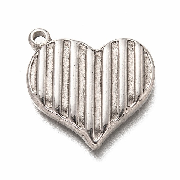 PandaHall 304 Stainless Steel Pendants, Heart with Stripe Pattern, Stainless Steel Color, 22x23.5x3.5mm 304 Stainless Steel Heart
PandaHall 304 Stainless Steel Pendants, Heart with Stripe Pattern, Stainless Steel Color, 22x23.5x3.5mm 304 Stainless Steel Heart