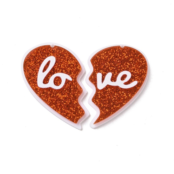 PandaHall Acrylic Big Pendants, with Gold Foil, Couple Charms, Heart with Word Love, Orange Red, 57x40x4mm, Hole: 1.5mm Acrylic Heart
PandaHall Acrylic Big Pendants, with Gold Foil, Couple Charms, Heart with Word Love, Orange Red, 57x40x4mm, Hole: 1.5mm Acrylic Heart