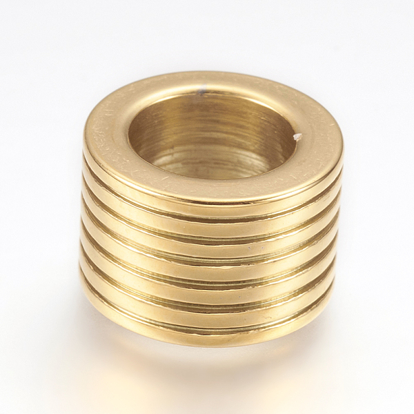 PandaHall 304 Stainless Steel Beads, Large Hole Beads, Grooved, Column, Golden, 13x8.5mm, Hole: 8mm 304 Stainless Steel Column
PandaHall 304 Stainless Steel Beads, Large Hole Beads, Grooved, Column, Golden, 13x8.5mm, Hole: 8mm 304 Stainless Steel Column