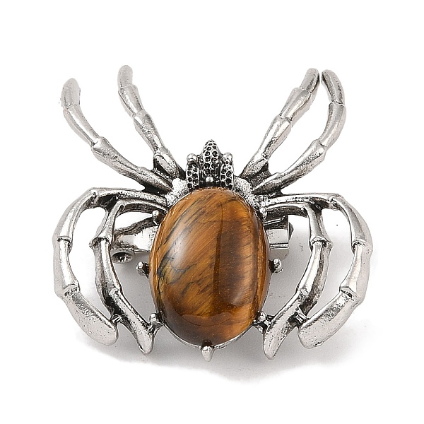 PandaHall Natural Tiger Eye Brooches, with Alloy Findings, Spider, Antique Silver, 37x34x8mm Tiger Eye Spider
PandaHall Natural Tiger Eye Brooches, with Alloy Findings, Spider, Antique Silver, 37x34x8mm Tiger Eye Spider