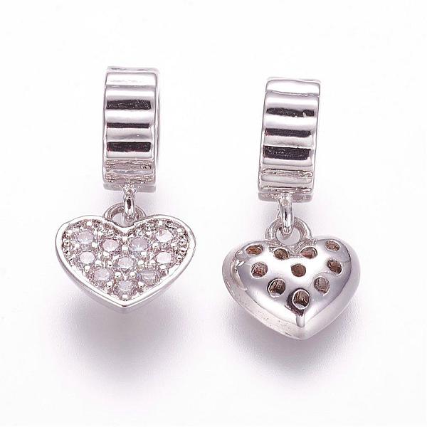 PandaHall Brass Micro Pave Cubic Zirconia European Dangle Charms, Heart, Platinum, 17.5mm, Hole: 5mm Brass+Cubic Zirconia Heart
PandaHall Brass Micro Pave Cubic Zirconia European Dangle Charms, Heart, Platinum, 17.5mm, Hole: 5mm Brass+Cubic Zirconia Heart