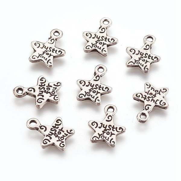 PandaHall Gift Ideas for Men On Valentines Day Tibetan Style Alloy Star Carved Word Just for You Message Charms, Antique Silver, Lead Free &...
PandaHall Gift Ideas for Men On Valentines Day Tibetan Style Alloy Star Carved Word Just for You Message Charms, Antique Silver, Lead Free &...