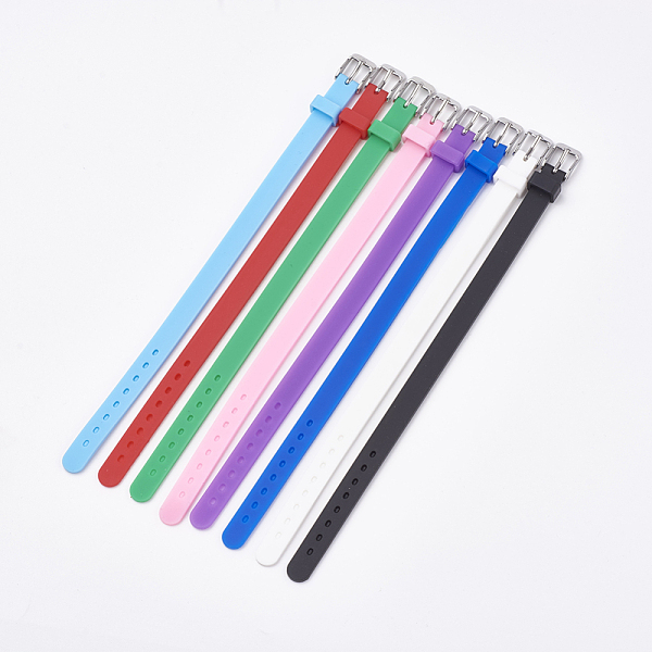 PandaHall Silicone Watch Bands, with 201 Stainless Steel Clasps, Mixed Color, 8-7/8 inch(22.5~22.7cm), 10x3mm Silicone Multicolor
PandaHall Silicone Watch Bands, with 201 Stainless Steel Clasps, Mixed Color, 8-7/8 inch(22.5~22.7cm), 10x3mm Silicone Multicolor