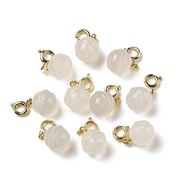 PandaHall Natural White Agate Pendant Decorations, Bell Gems Ornament with Brass Spring Ring Clasps, Real 14K Gold Plated, 21mm, Hole: 3mm...
PandaHall Natural White Agate Pendant Decorations, Bell Gems Ornament with Brass Spring Ring Clasps, Real 14K Gold Plated, 21mm, Hole: 3mm...